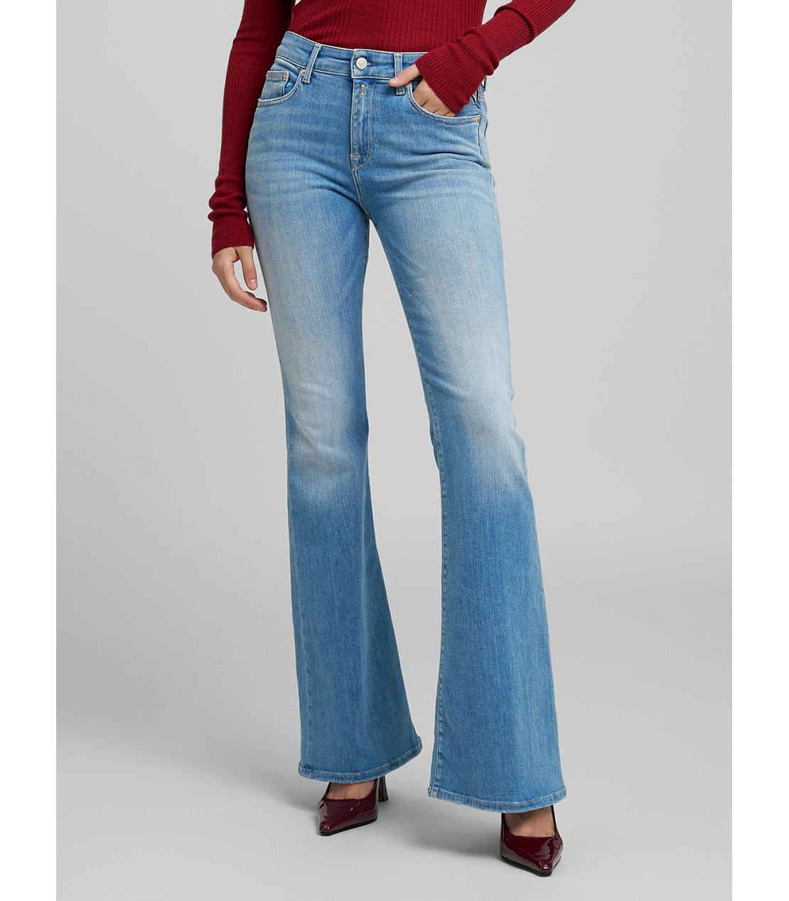 フレアーフィットJOELLA パワーストレッチモダールデニム 詳細画像 ライトブルー 2